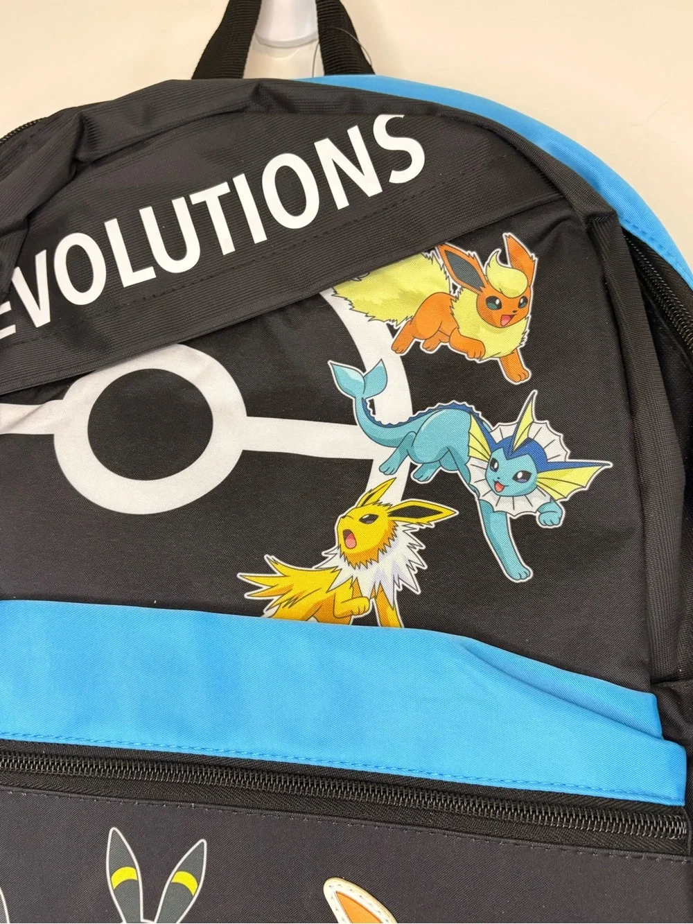 Bioworld Pokemon Eevee EVOLUTIONS Black & Blue Backpack NWT
